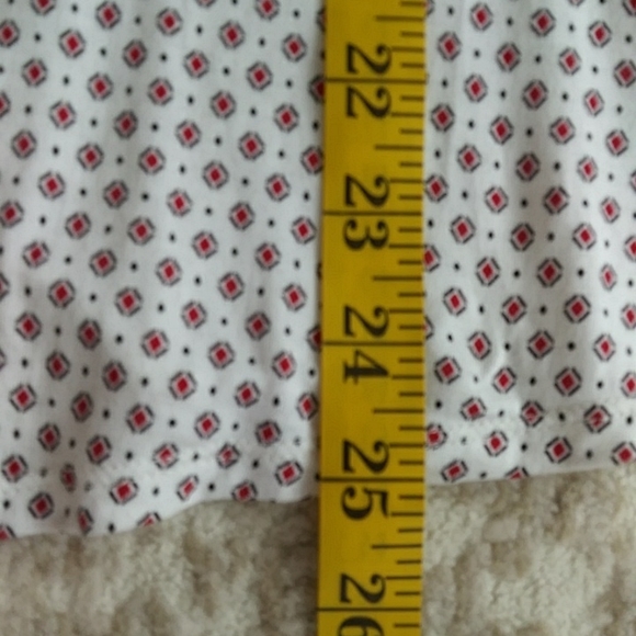 Loft Outlet Pleated Rayon Blouse XL Red White - Picture 11 of 11